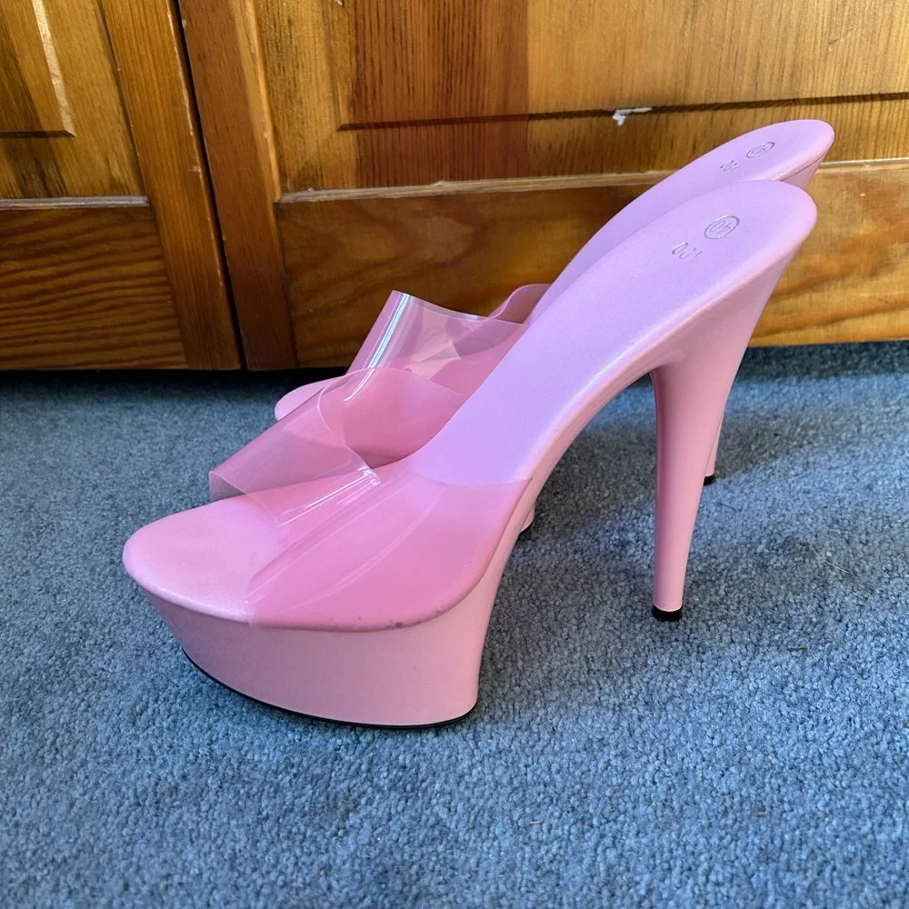 Women’s Pink Platform High Heels Size 8 SHEIN - Picture 3 of 9